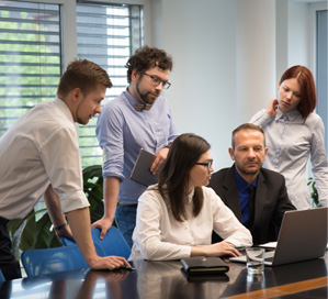 Group in a business meeting