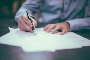 Man doing legal paperwork